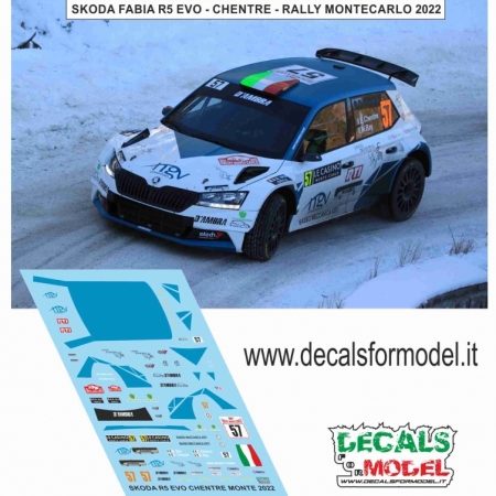 DECAL SKODA FABIA R5 EVO - CHENTRE - RALLY MONTECARLO 2022