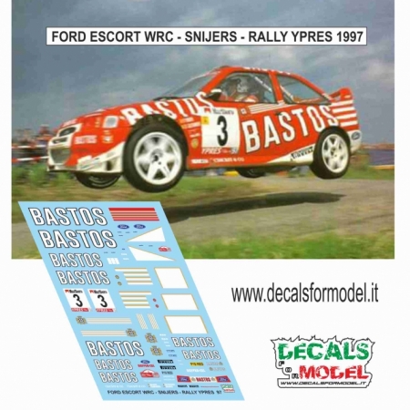 DECAL FORD ESCORT WRC - SNIJERS - RALLY YPRES 1997