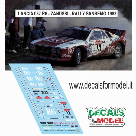 DECAL LANCIA 037 - R6 - ZANUSSI - RALLY SANREMO 1983