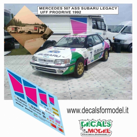 DECAL MERCEDES 507D VAN SEFVICE ASSISTENZA SUBARU LEGACY ROTHMANS ALEN - UFFICIALE PRODRIVE 1992