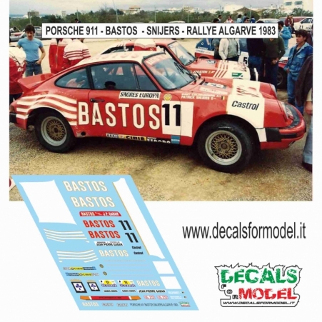 DECAL PORSCHE 911 - BASTOS - SNIJERS - RALLYE ALGARVE 1983