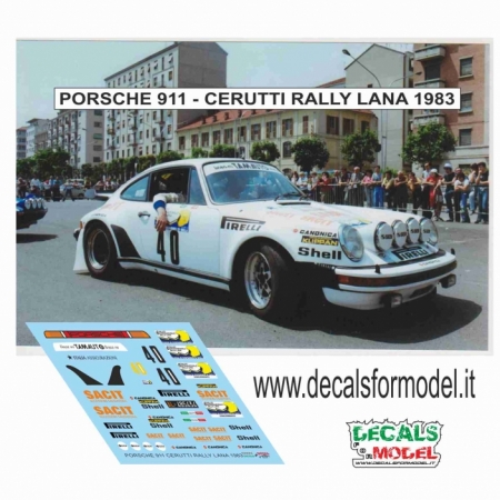 DECAL PORSCHE 911 - CERUTTI - RALLY LANA 1983