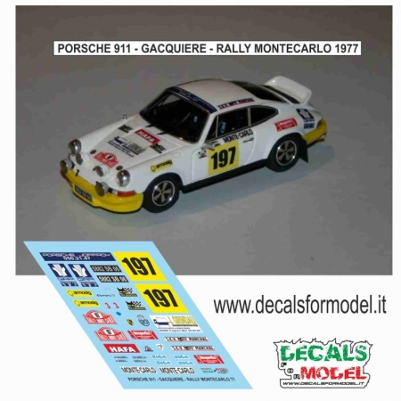 DECAL PORSCHE 911 - GACQUIERE - RALLY MONTECARLO 1977