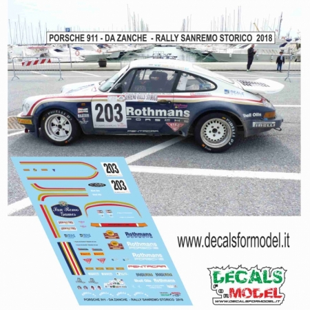 DECAL PORSCHE 911 - DA ZANCHE - RALLY SANREMO STORICO 2018