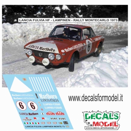 DECAL LANCIA FULVIA HF - LAMPINEN - RALLY MONTECARLO 1973