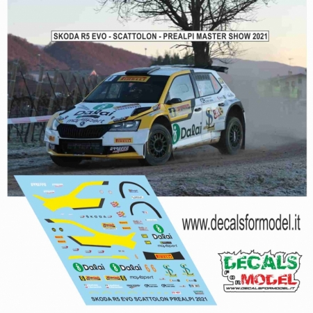 DECAL SKODA FABIA R5 EVO - SCATTOLON - RALLY PREALPI MASTER SHOW 2021