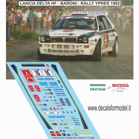 DECAL 1:24 LANCIA DELTA HF - BARONI - RALLY YPRES 1992