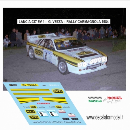 DECAL 1:24 LANCIA 037 - VEZZA - RALLY CARMAGNOLA 1984