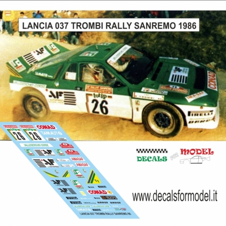 DECAL 1:24 LANCIA 037 - TROMBI - RALLY SANREMO 1986