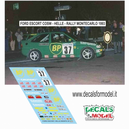 DECAL 1:43 FORD ESCORT COSW - HELLE - RALLY MONTECARLO 1993