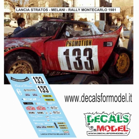 DECAL 1:43 LANCIA STRATOS - MELANI - RALLY MONTECARLO 1981