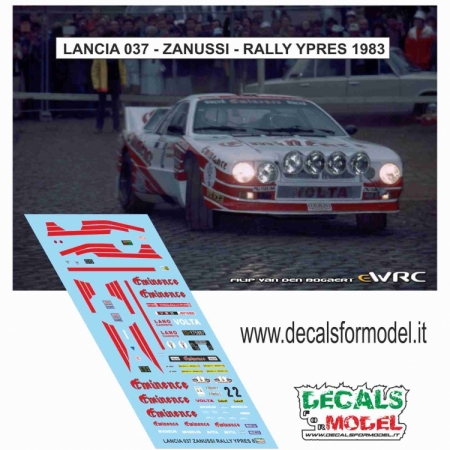 DECAL 1:43 LANCIA 037 EMINENCE ZANUSSI RALLY YPRES 1983