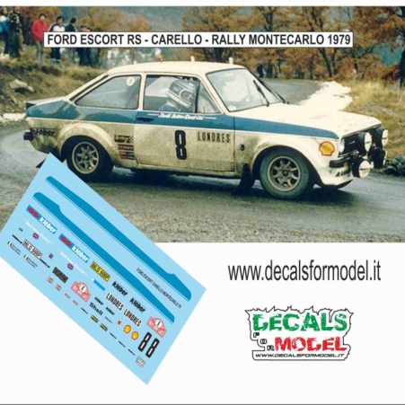 DECAL 1:43 FORD ESCORT RS MK - CARELLO - RALLY MONTECARLO 1979