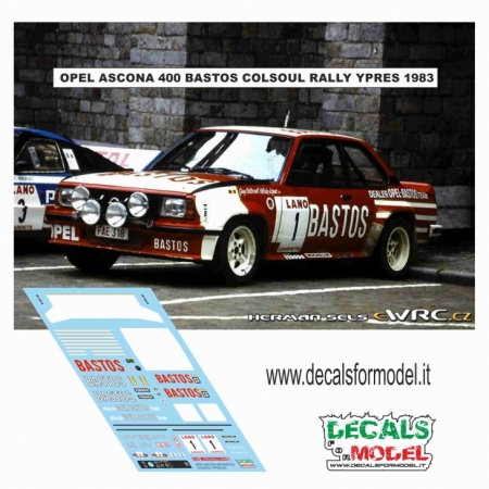 DECAL 1:43 OPEL ASCONA 400 - BASTOS - COLSOUL - RALLY YPRES 1983