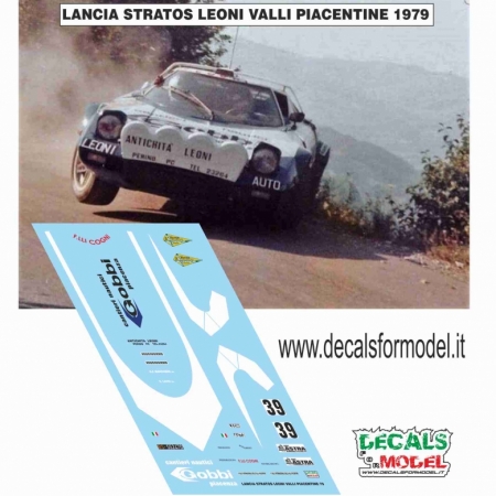 DECAL 1:43 LANCIA STRATOS - LEONI - RALLY VALLI PIACENTINE 1979