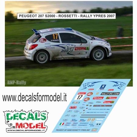 DECAL 1:43 PEUGEOT 207 S2000 - ROSSETTI - WINNER RALLY YPRES 2007
