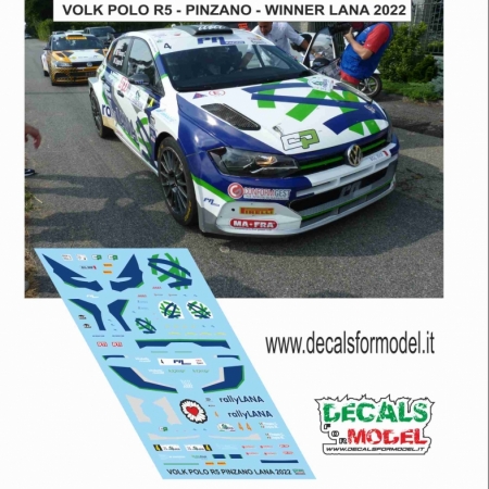 DECAL 1:43 VOLKSWAGEN POLO R5 - PINZANO - WINNER - RALLY LANA 2022