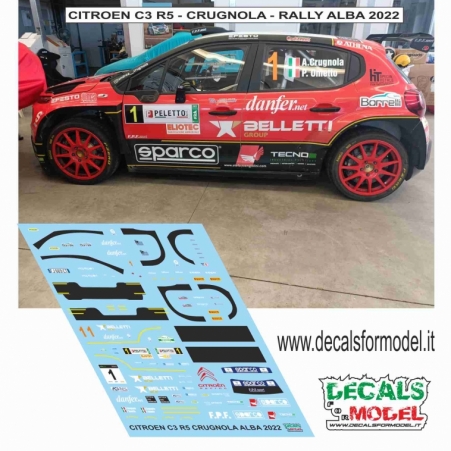 DECAL 1:43 CITROEN C3 R5 - CRUGNOLA - RALLY ALBA 2022