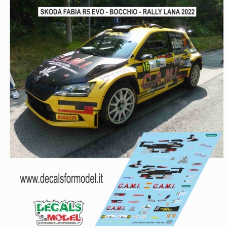 DECAL 1:43 SKODA FABIA R5 EVO - BOCCHIO - RALLY LANA 2022