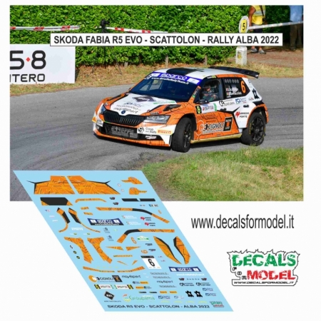 DECAL 1:43 SKODA FABIA R5 EVO - SCATTOLON RALLY ALBA 2022