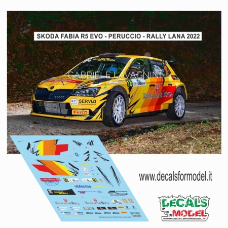 DECAL 1:43 SKODA FABIA R5 EVO - PERUCCIO - RALLY LANA 2022