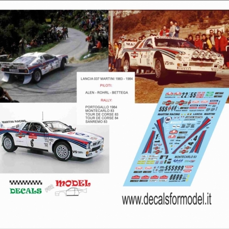 KIT 1:43 LANCIA 037 EVO 1 EVO 2 - UFFICIALE MARTINI - RALLY 1983 - RALLY 1984