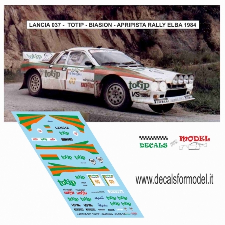 KIT 1:43 LANCIA 037 - TOTIP - BIASION - APRIPISTA RALLY ELBA 1984