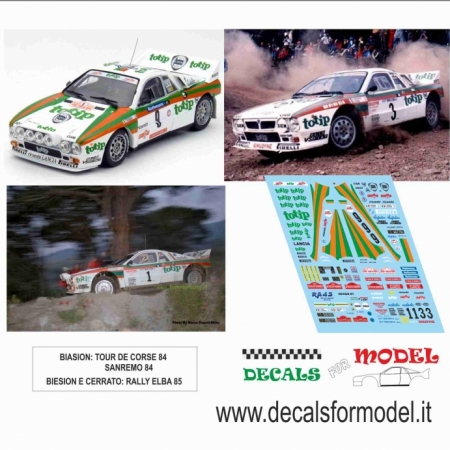 KIT 1:43 LANCIA 037 - TOTIP - BIASION - CERRATO - VARI RALLY 1984/1985