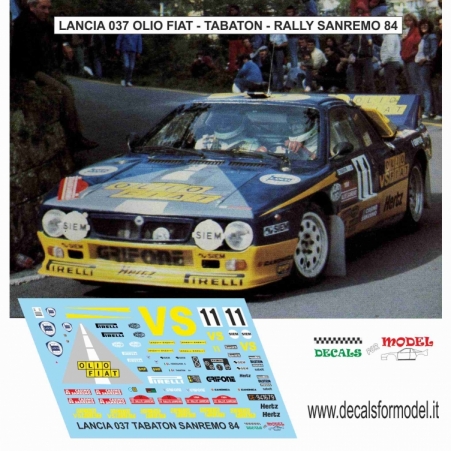 KIT 1:43 LANCIA 037 VS OLIO FIAT - TABATON - RALLY SANREMO 1984