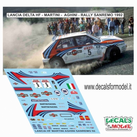 KIT 1:43 LANCIA DELTA HF - MARTINI - AGHINI - RALLY SANREMO 1992