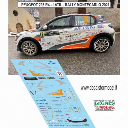 KIT 1:43 PEUGEOT 208 R4 - LATIL - RALLY MONTECARLO 2021