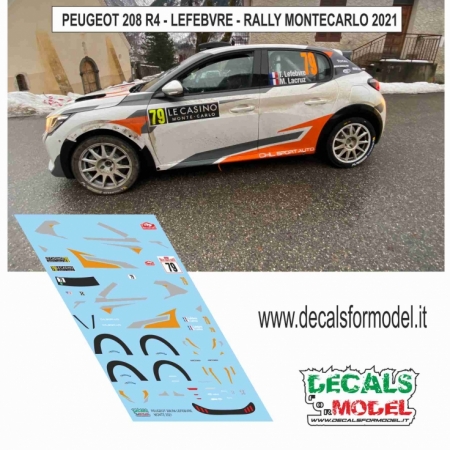 KIT 1:43 PEUGEOT 208 R4 - LEFEBVRE - RALLY MONTECARLO 2021