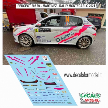 KIT 1:43 PEUGEOT 208 R4 - MARTINEZ - RALLY MONTECARLO 2021