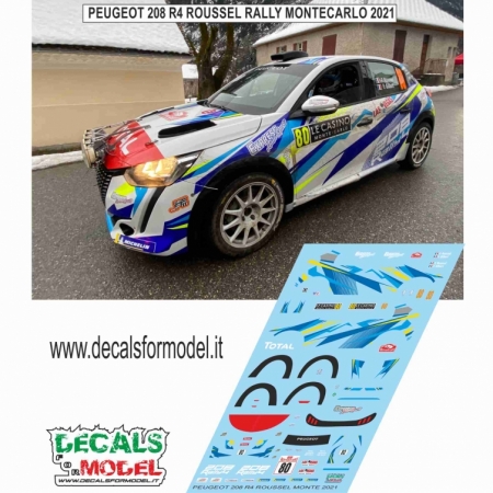 KIT 1:43 PEUGEOT 208 R4 - ROUSSEL - RALLY MONTECARLO 2021