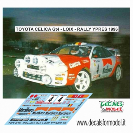 DECAL 1:43 TOYOTA CELICA  GT4 - LOIX - RALLY YPRES 1996