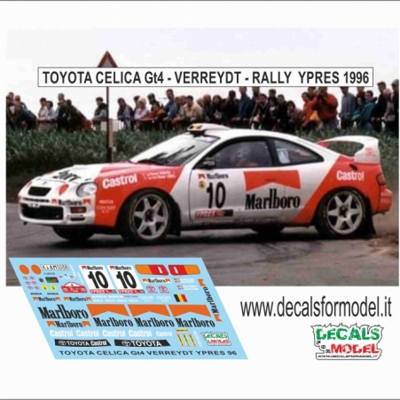 DECAL 1:43 TOYOTA CELICA GT4 - VERREYDT - RALLY YPRES 1996