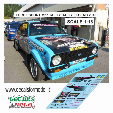 DECAL 1:18 FORD ESCORT MK1 - KELLY RALLY LEGEND 2018