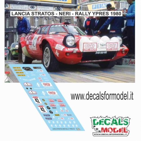 DECAL 1:43 LANCIA STRATOS - NERI - RALLY YPRES 1980