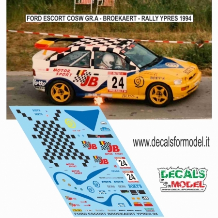 DECAL 1:43 FORD ESCORT COSW. GR. A - BROECKAERT - RALLY YPRES 1994