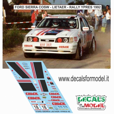 DECAL 1:43 FORD SIERRA COSW - LIETAER - RALLY YPRES 1992