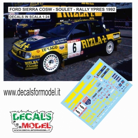 DECALS 1:24 FORD SIERRA COSW - RIZLA - SOULET - RALLY YPRES 1992