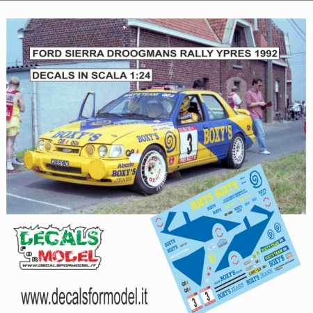 DECALS 1:24 FORD SIERRA COSW - DROOGMANS - RALLY YPRES 1992