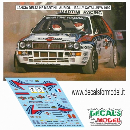 DECALS 1:43 LANCIA DELTA HF MARTINI - AURIOL - RALLY CATALUNYA 1992