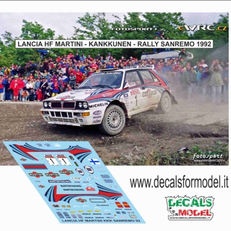 DECALS 1:43 LANCIA DELTA HF MARTINI - KANKKUNEN - RALLY SANREMO 1992