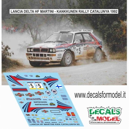 DECALS 1:43 LANCIA DELTA HF MARTINI - KANKKUNEN - RALLY CATALUNYA 1992