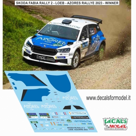 DECAL 1:43 SKODA FABIA RALLY 2 - LOEB - WINNER RALLYE AZORES 2023