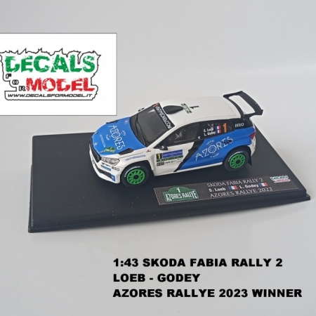 1:43 SKODA FABIA RALLY 2 - LOEB / GODEY - WINNER AZORES RALLYE 2023