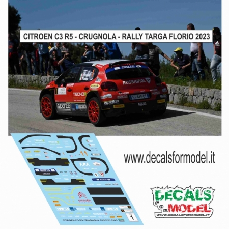 DECAL 1:43 CITROEN C3 R5 - CRUGNOLA - RALLY TARGA FLORIO 2023 - WINNER