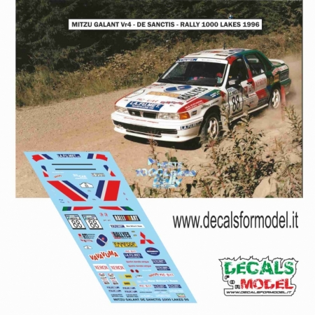 DECAL 1:43 MITSUBISHI GALANT VR4 - DE SANCTIS - RALLY 1000 LAKE 1996