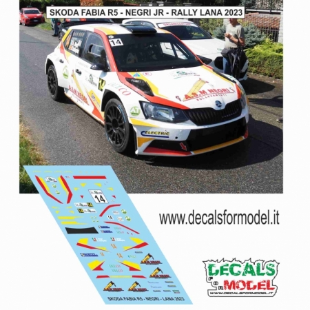 DECAL 1:43 SKODA FABIA R5 - NEGRI - RALLY LANA 2023